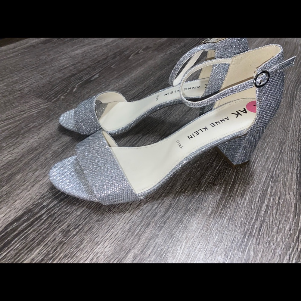 Silver sparkle heels